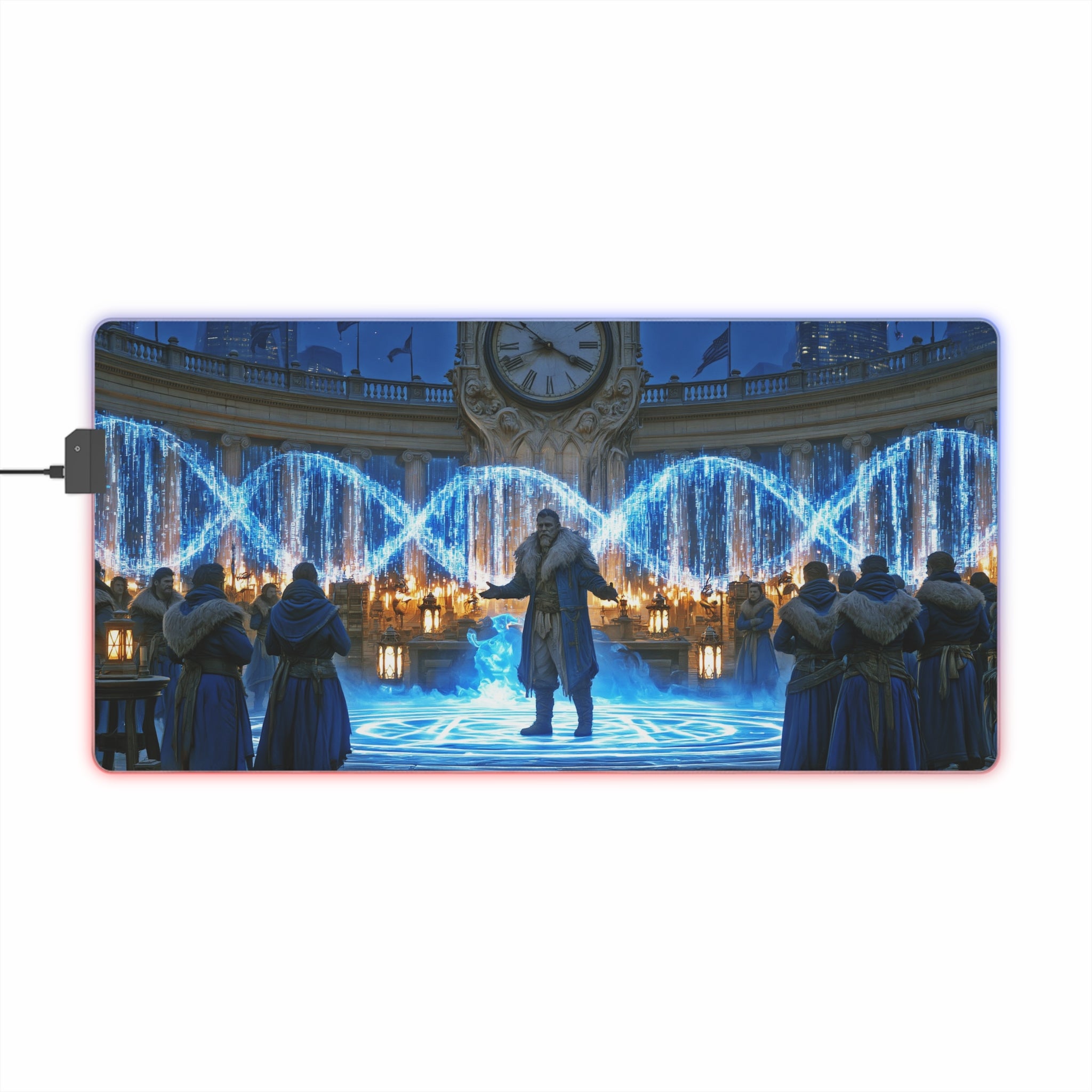 LED Gaming Mouse Pad — Arcane Sorcerer Fountain RGB Desk Mat