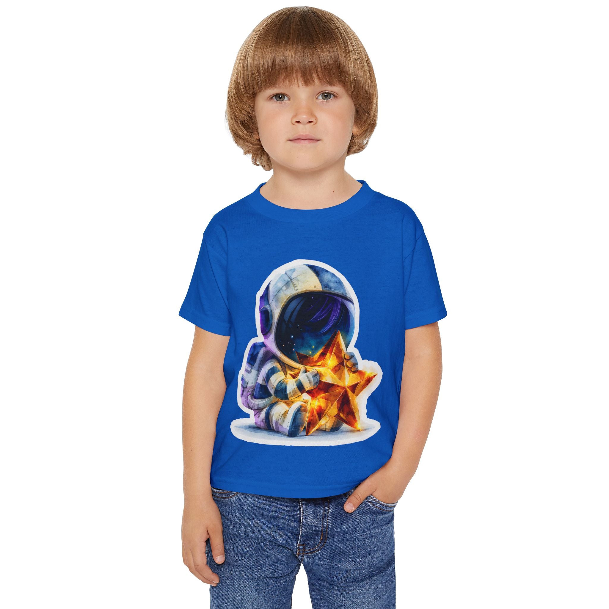Toddler T-Shirt — Cute Astronaut Holding Star Space Tee
