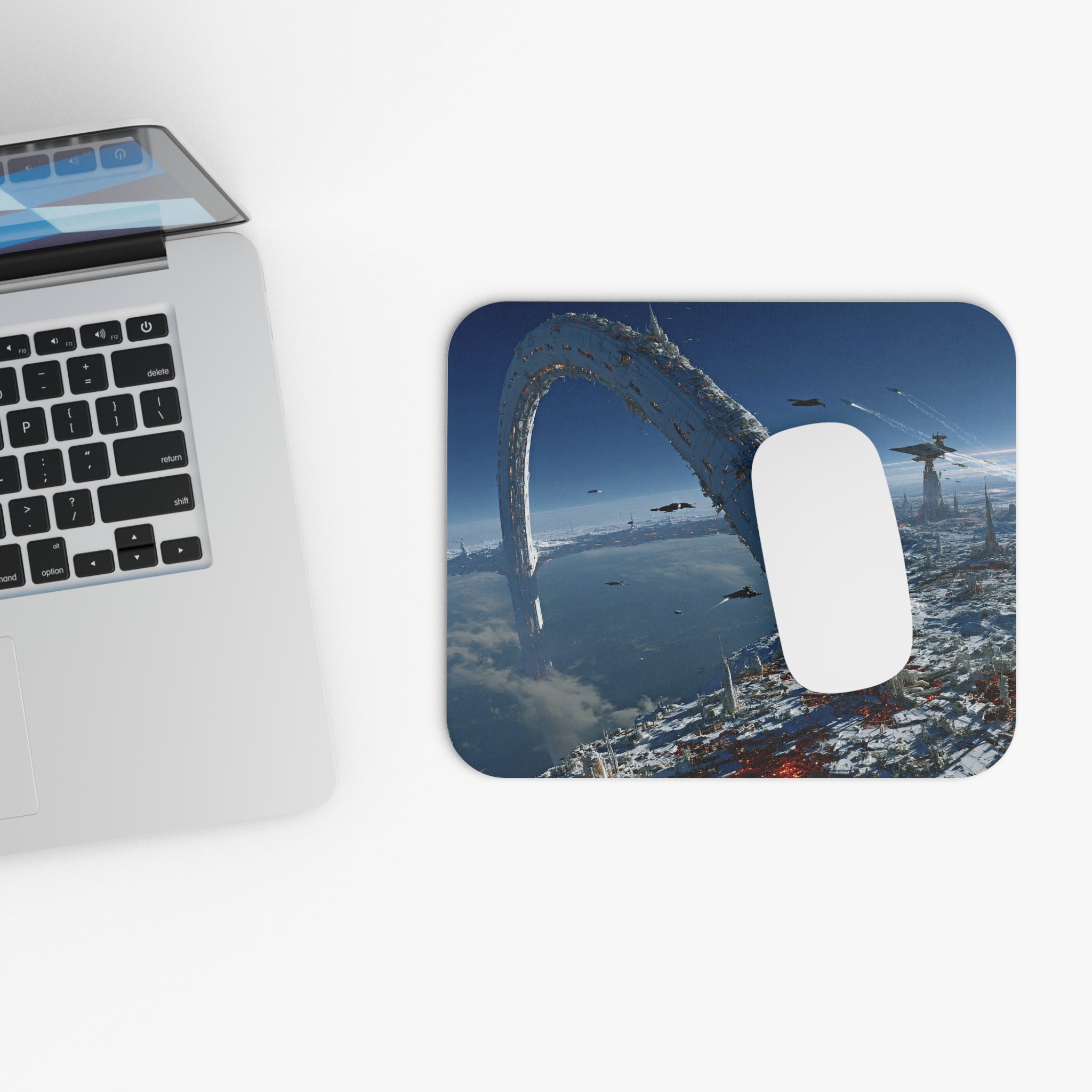 Sci‑Fi Space Halo Mouse Pad — Futuristic Starfield Desk Mat for Gamers & Space Fans