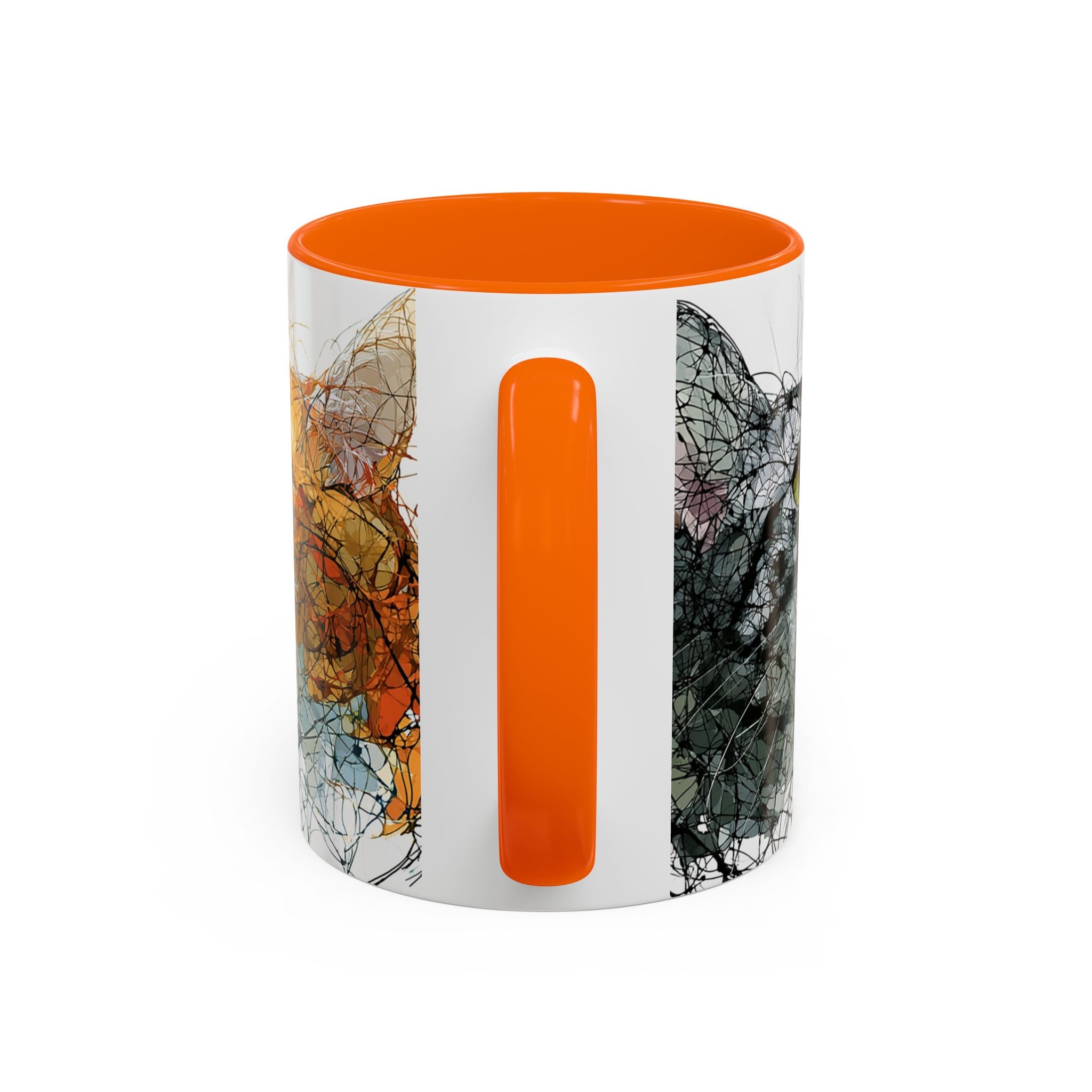Artistic Orange Tabby Cat Accent Coffee Mug — 11/15oz