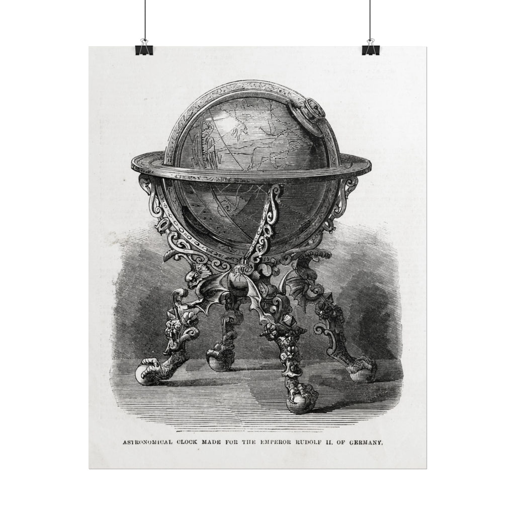 Antique Globe Illustration Rolled Poster — Vintage Scientific Print