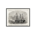 Visit of the Prince of Wales to the Training-Ship Worcester. Framed Vintage Sailing Ship Poster — Nautical Wall Art with Wooden Frame