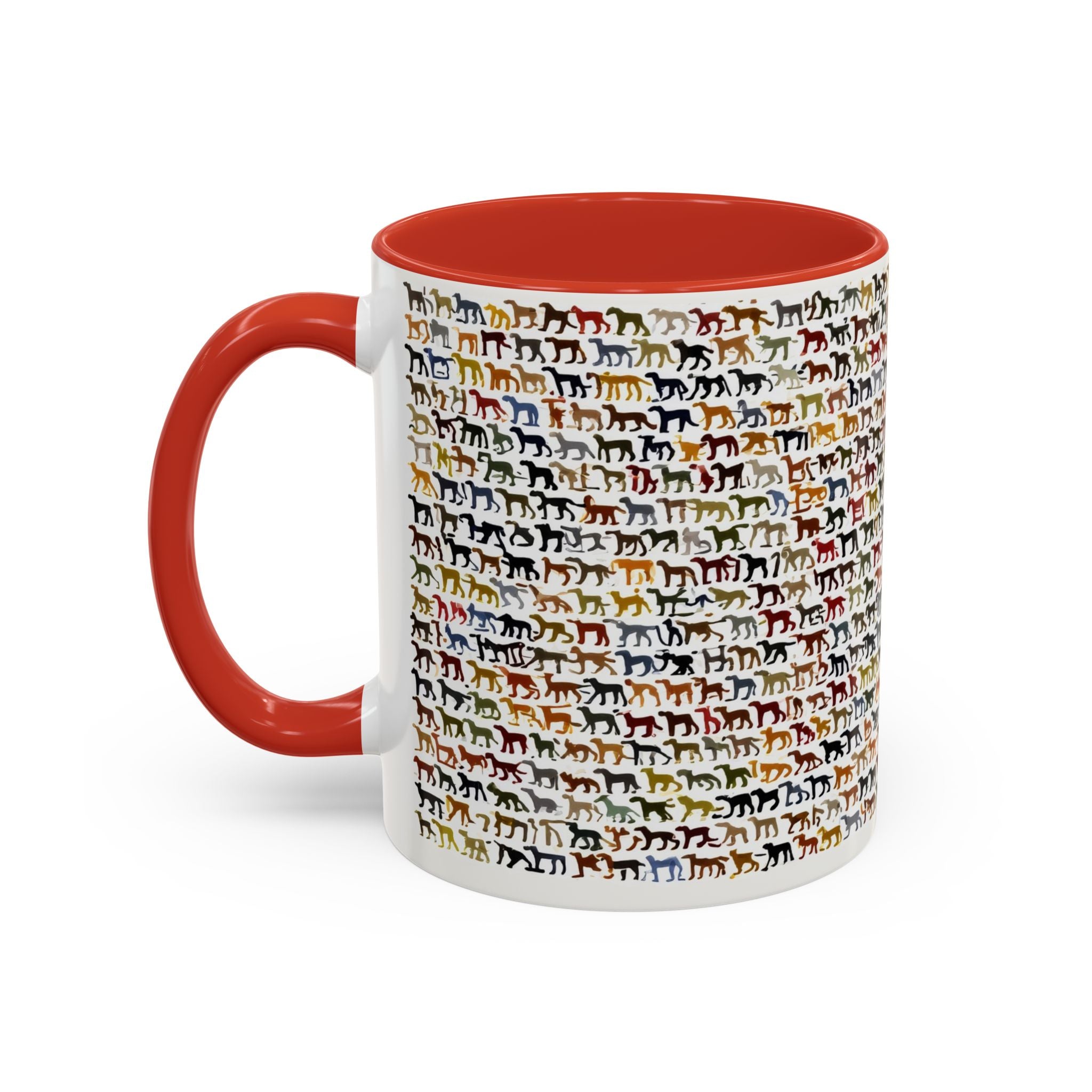Horse Pattern Accent Coffee Mug — Colorful Mini Horses Design (11/15 oz)