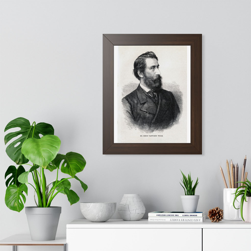Framed Poster — Vintage 19th-Century Gentleman Portrait, Classic Black & White Wall Art