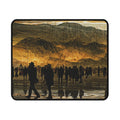 Desert Dusk Gaming Mouse Pad — Silhouetted Crowd & Golden Landscape