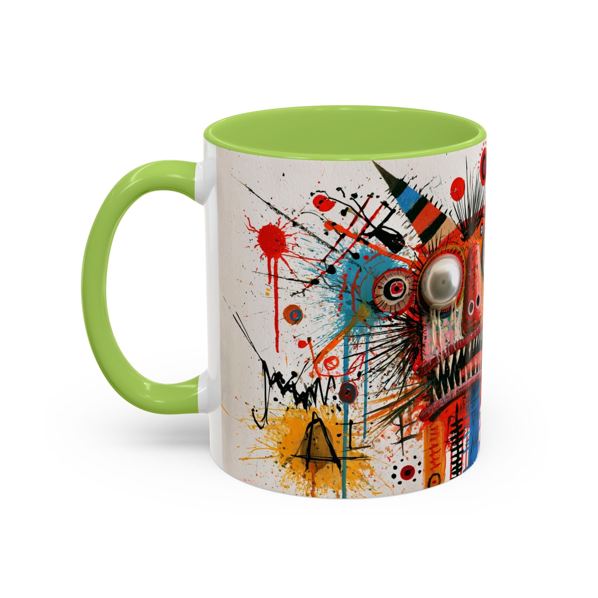 Abstract Monster Art Coffee Mug — Colorful Graffiti-Style Accent Mug (11/15oz)
