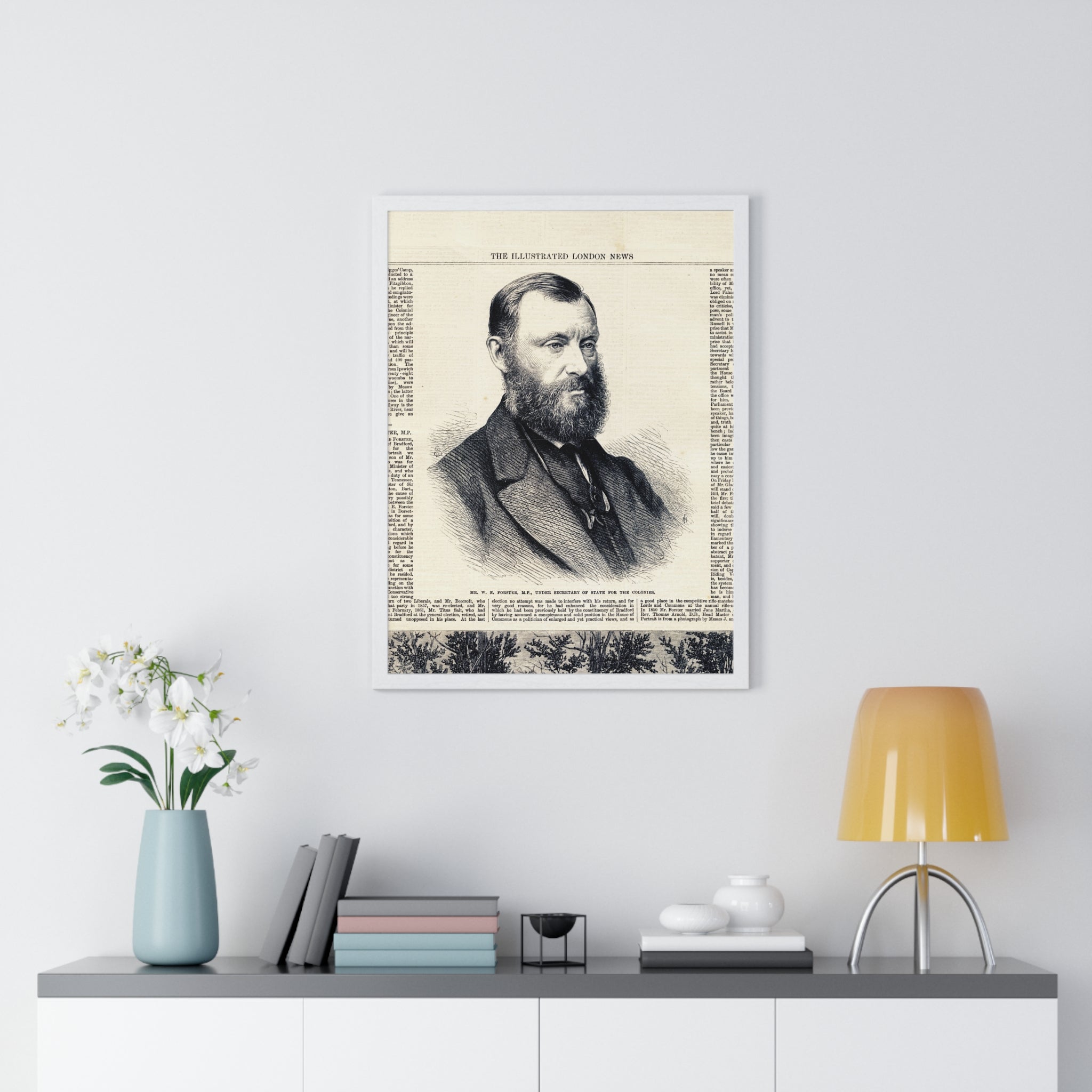 Framed Vintage Portrait Poster — Illustrated London News Antique Print