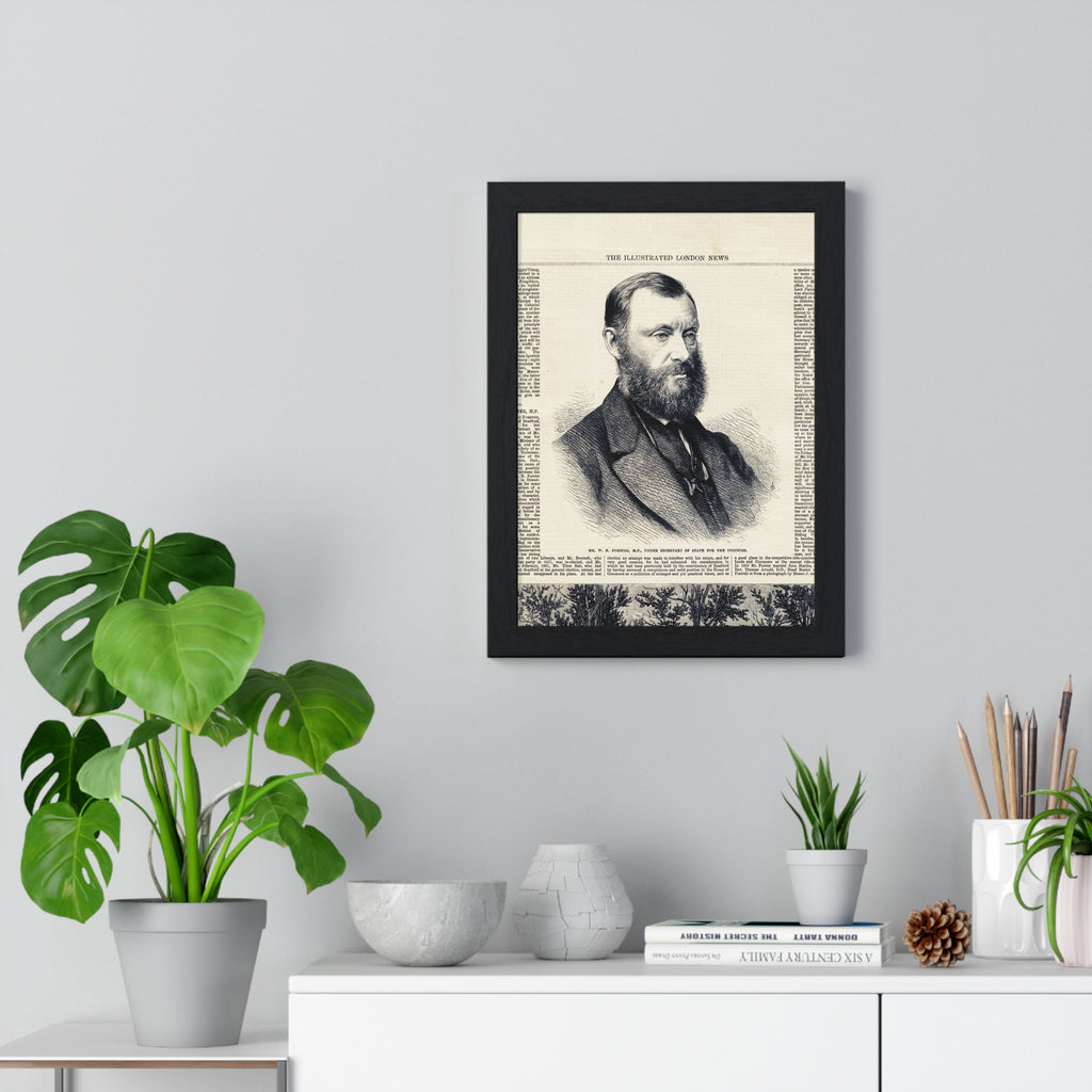 Framed Vintage Portrait Poster — Illustrated London News Antique Print