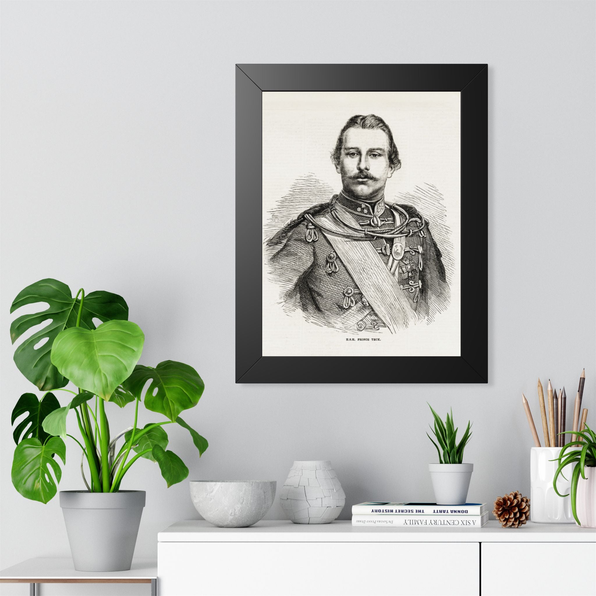 Framed Poster — Vintage 19th-Century Military Portrait Print