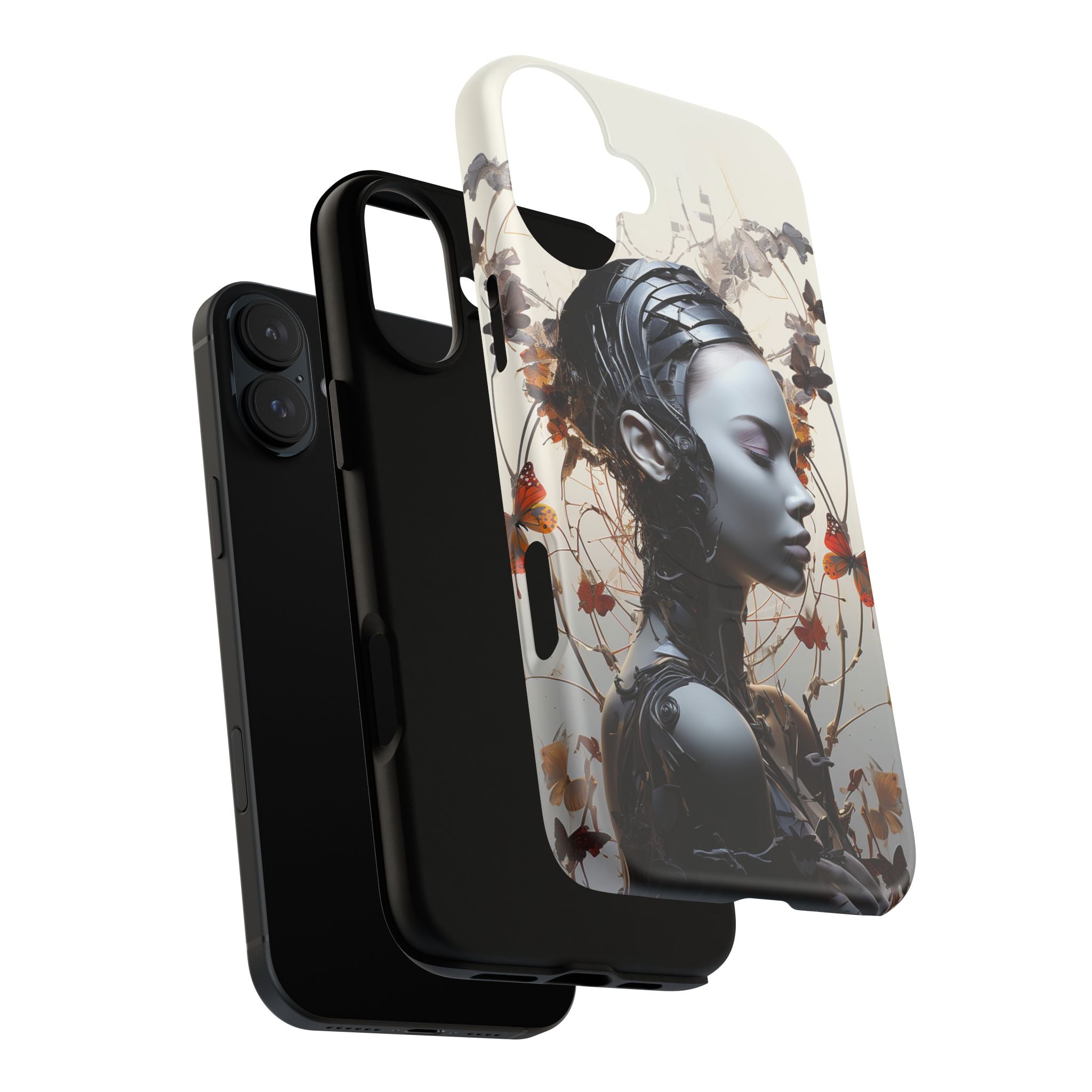 Art Nouveau Cyberpunk Phone Case — Surreal Floral Femme Tough Magnetic Case