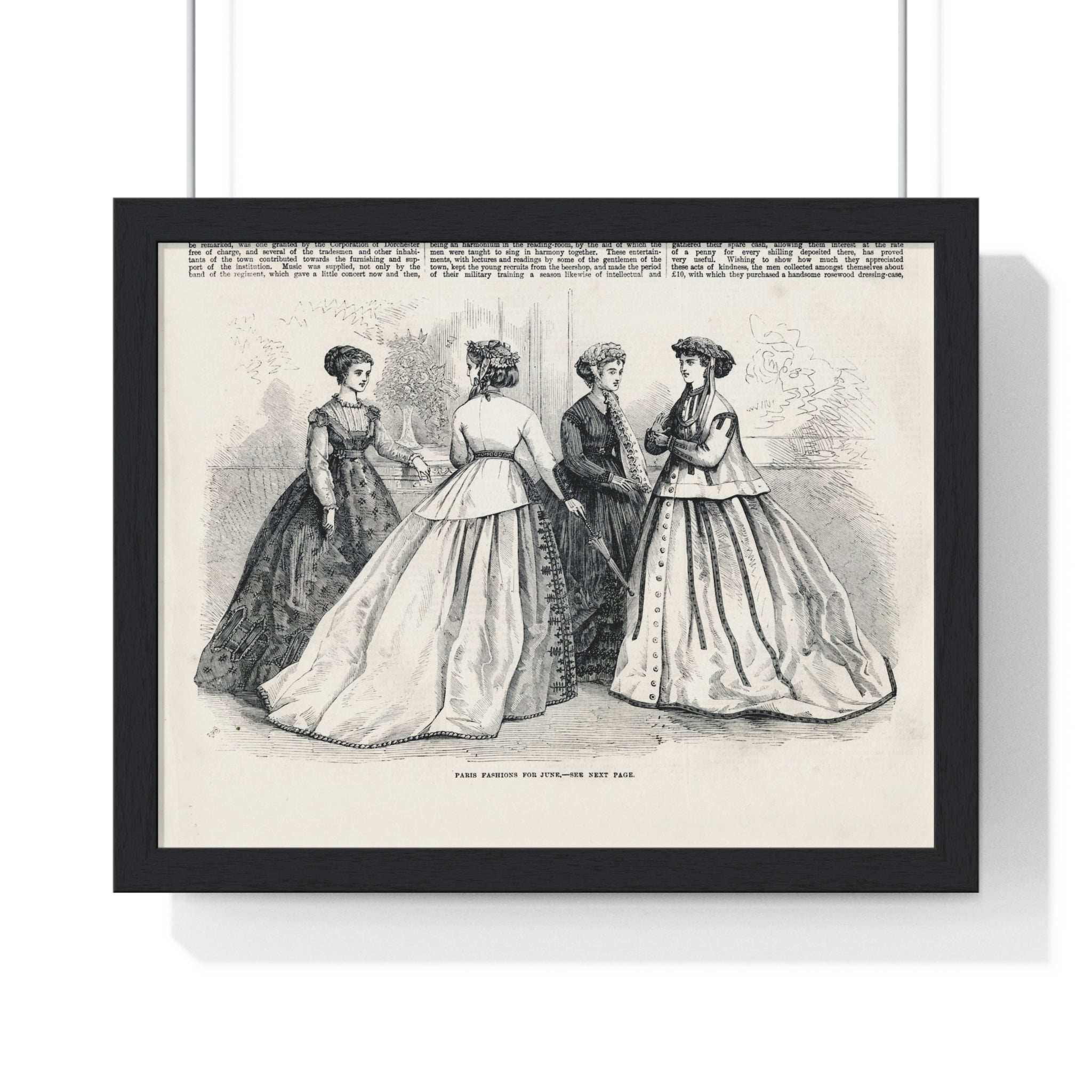 Vintage Fashion Print Framed Poster — Paris Fashion — 19th Century Ladies Illustration
