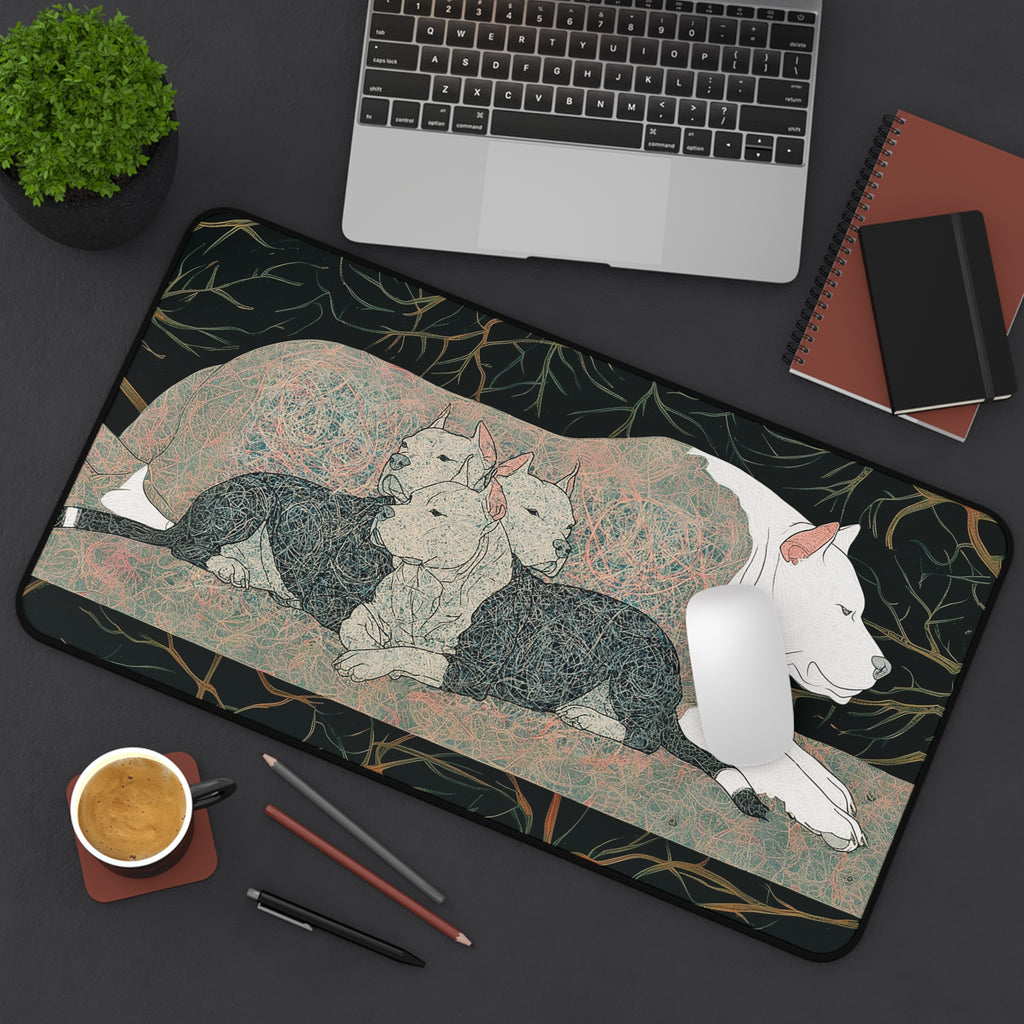 Dog Family Desk Mat — Artistic Sleeping Dogs Mouse Pad