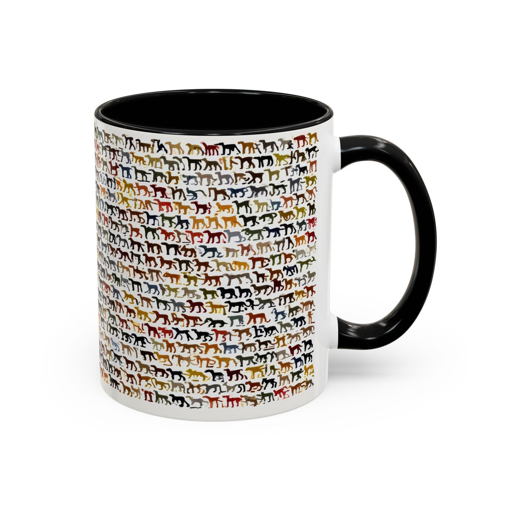 Horse Pattern Accent Coffee Mug — Colorful Mini Horses Design (11/15 oz)