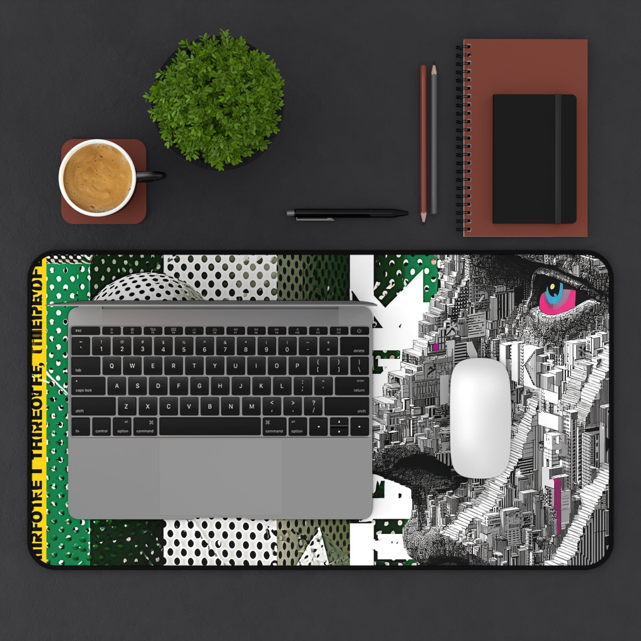 Abstract Lion Desk Mat — Modern Pop Art Gaming Mouse Pad