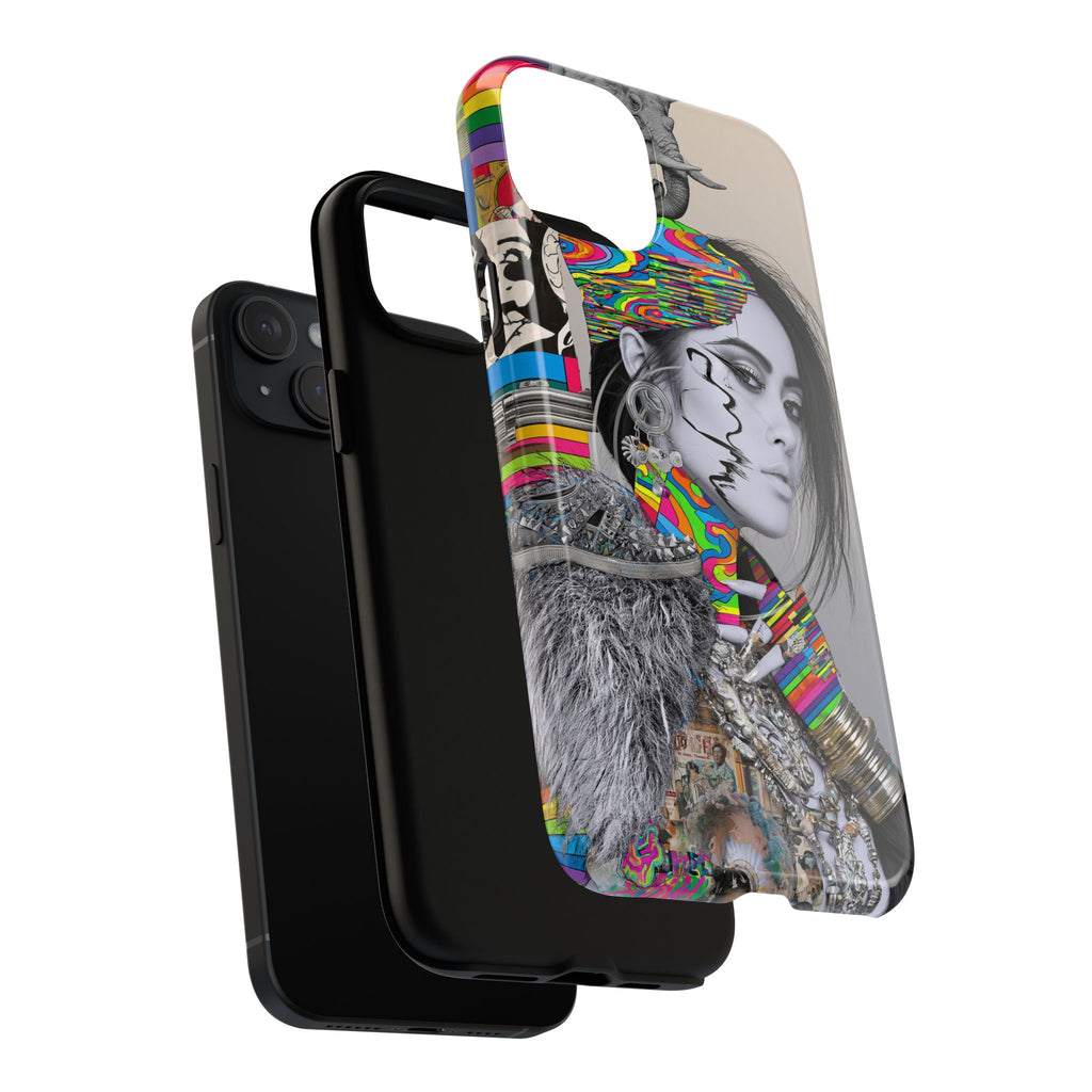 Phone Case - Colorful Glitch Portrait Tough Magnetic Case