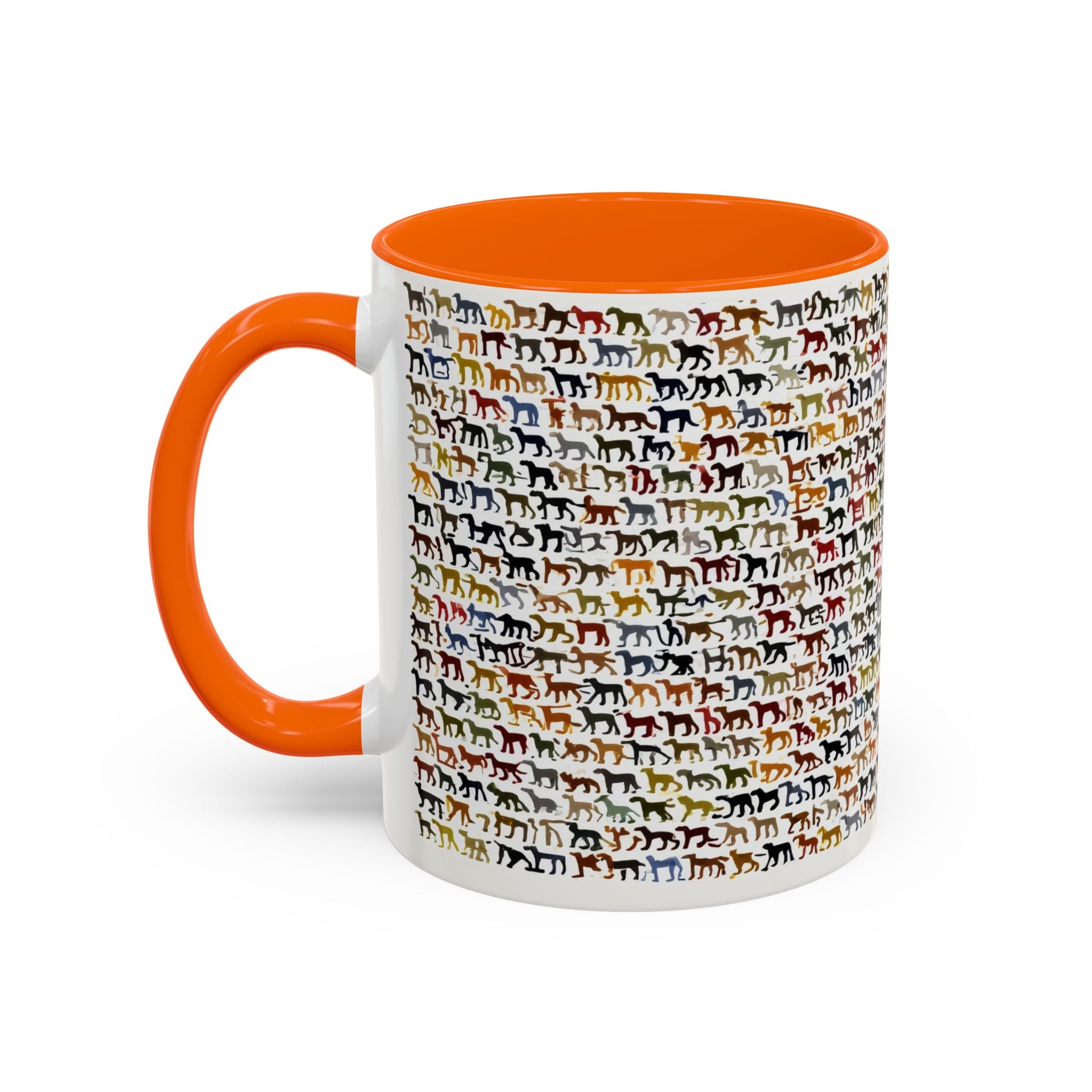Horse Pattern Accent Coffee Mug — Colorful Mini Horses Design (11/15 oz)