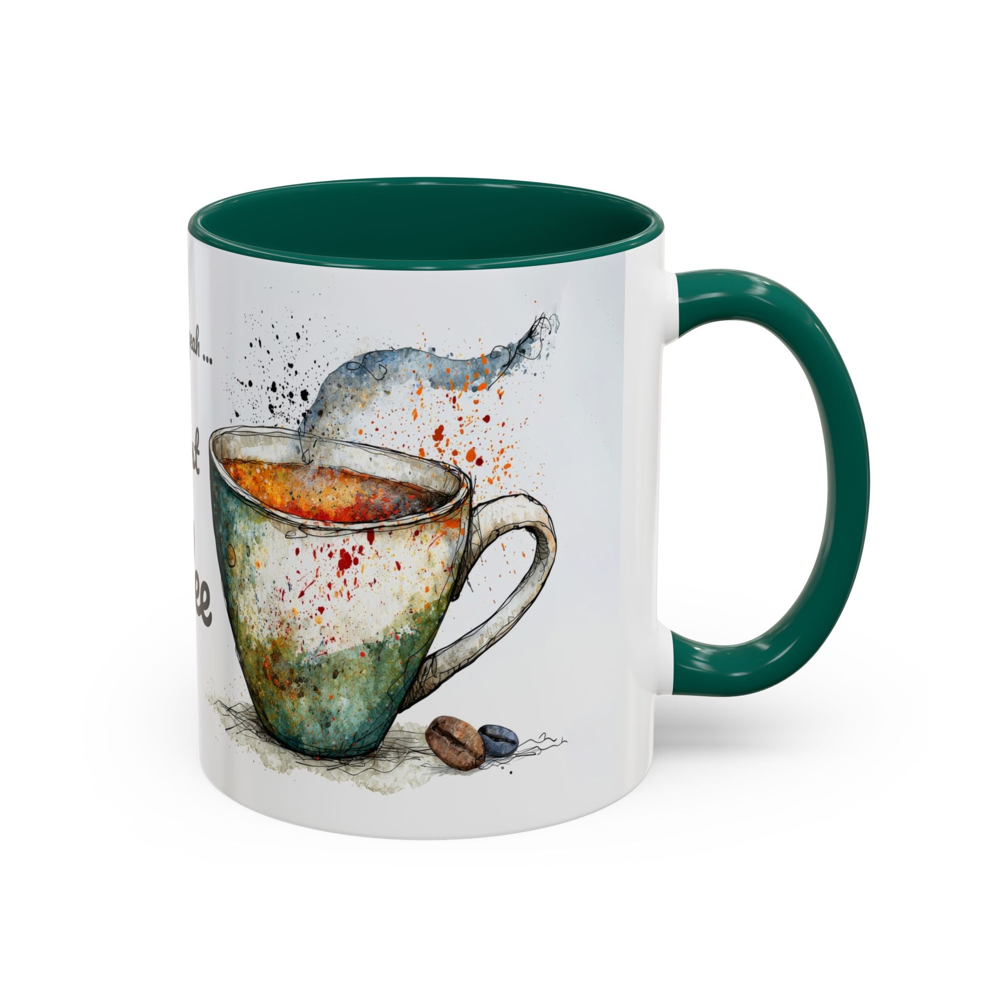 But First Coffee Ceramic Mug — Colorful Watercolor Coffee Cups (11oz & 15oz)