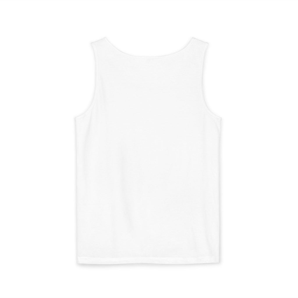 Spiral Text Art Tank Top — Monochrome Optical Typography Tee