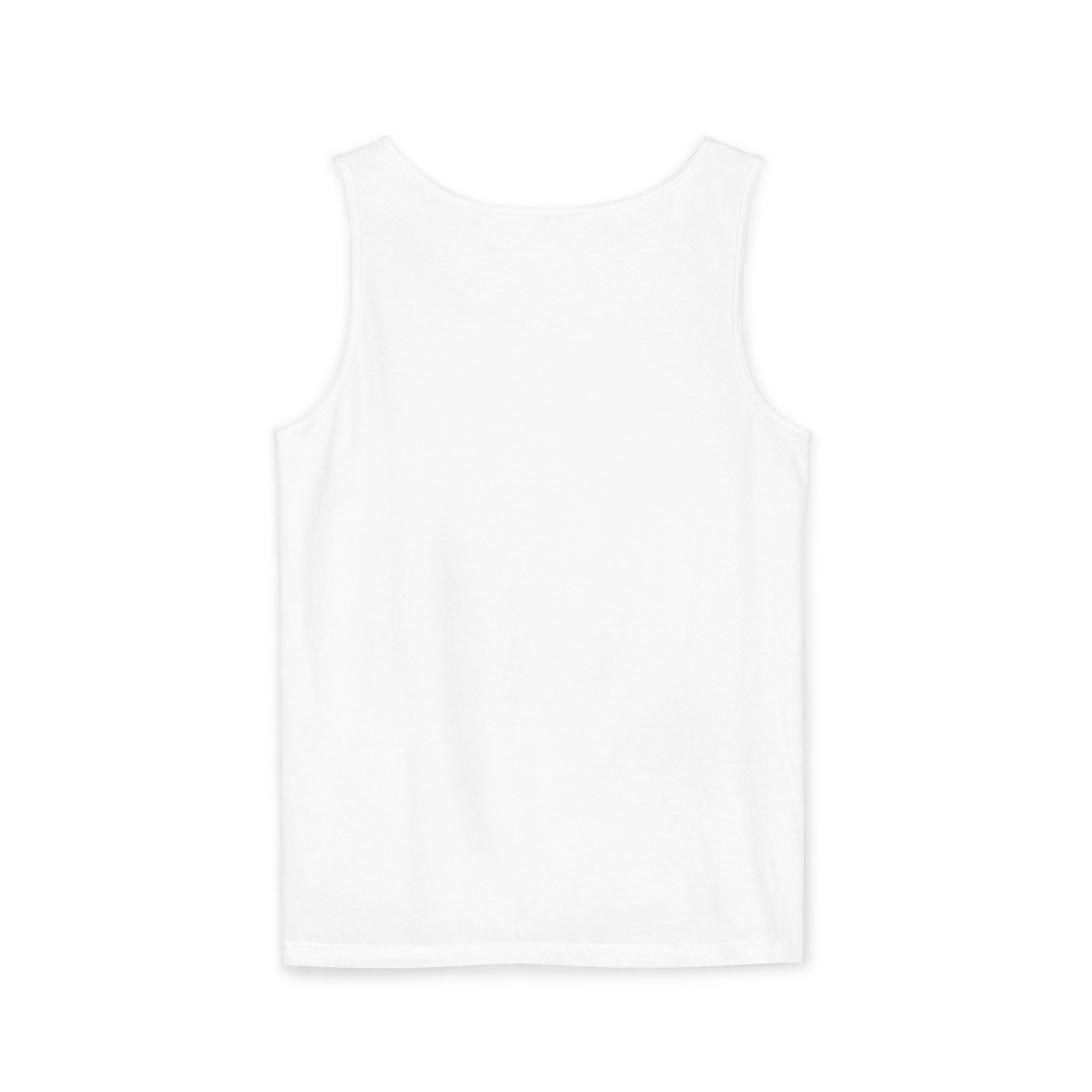 Spiral Text Art Tank Top — Monochrome Optical Typography Tee