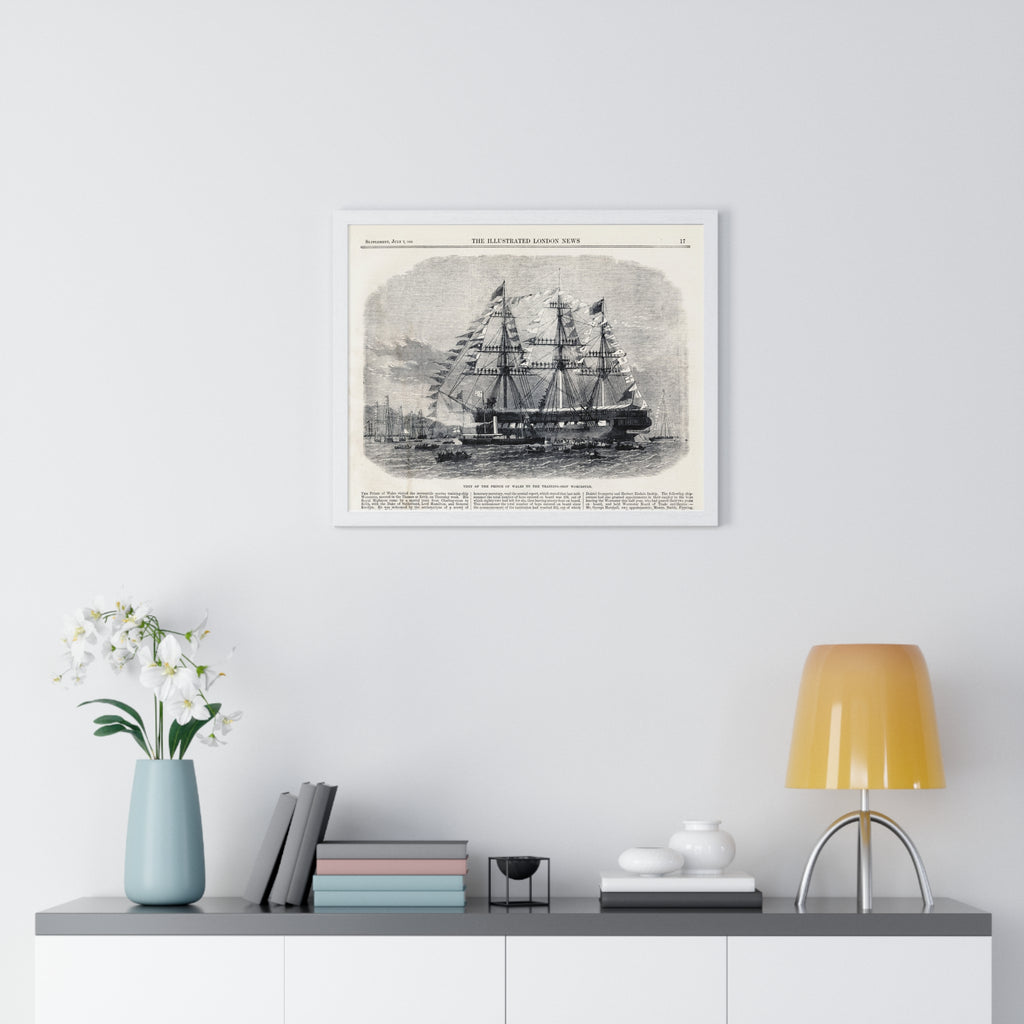 Vintage Sailing Ship Framed Poster — Antique Maritime Print