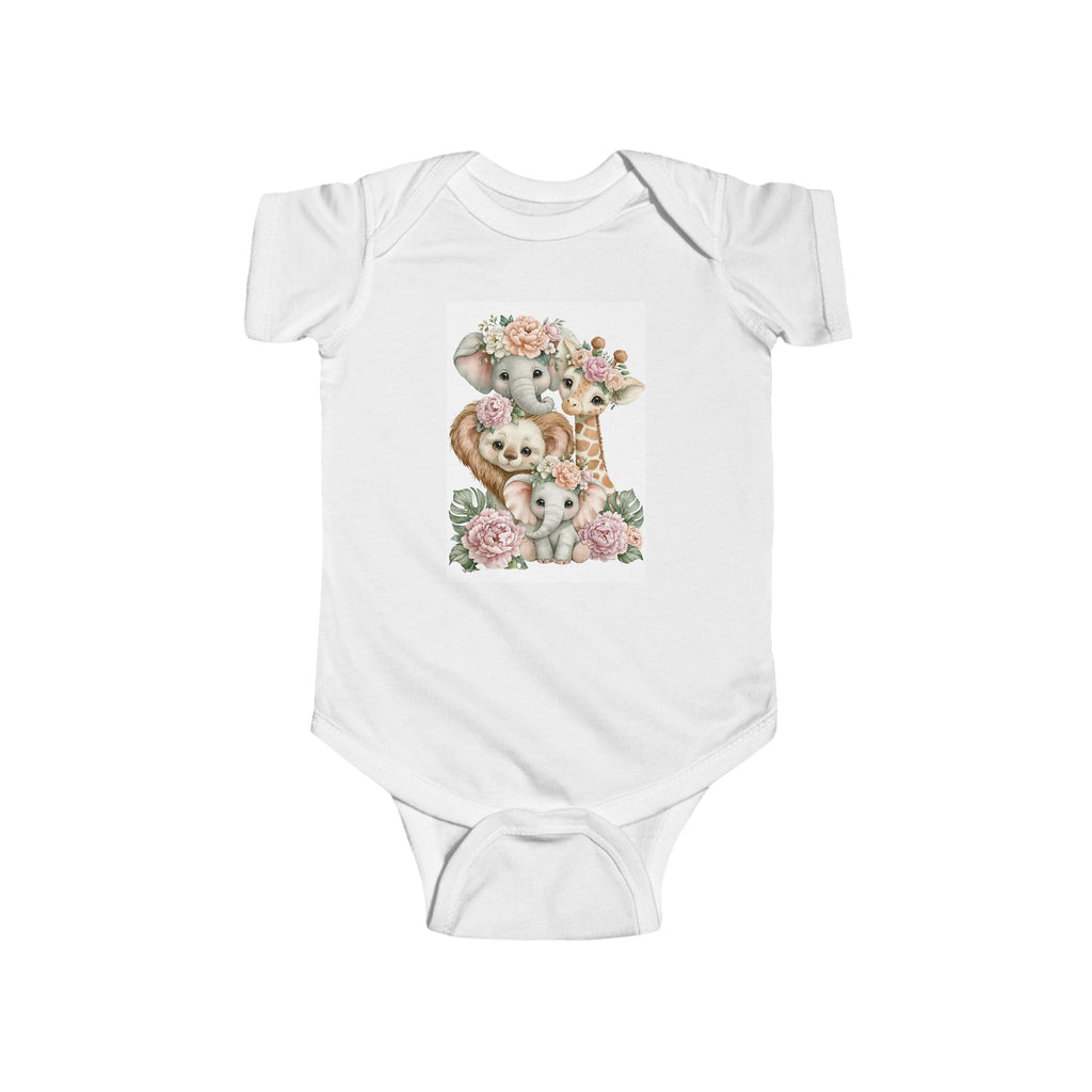 Cute Highland Cow Infant Bodysuit – Adorable Floral Horns Baby Onesie