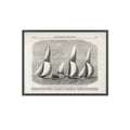 Royal London Yacht Club Cutter-Match. Vintage Sailing Print Poster with Wooden Frame — Nautical Wall Art