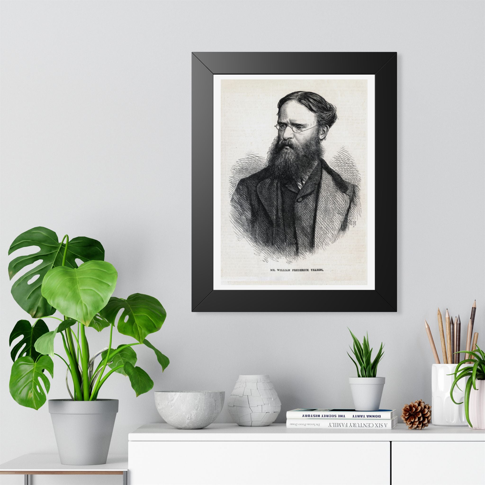 Framed Poster — Vintage 19th-Century Engraved Portrait Print