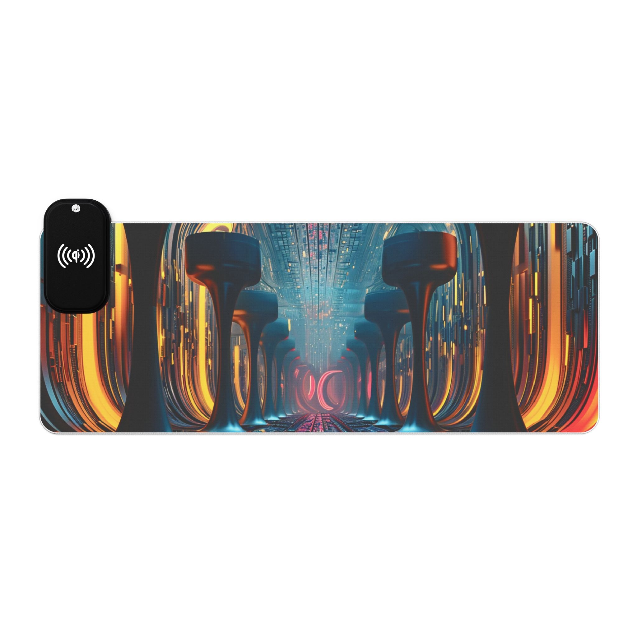 LED Wireless Charging Gaming Mouse Pad — Futuristic Neon Desk Mat
