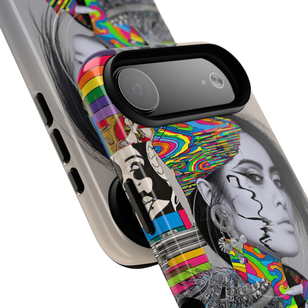 Phone Case - Colorful Glitch Portrait Tough Magnetic Case