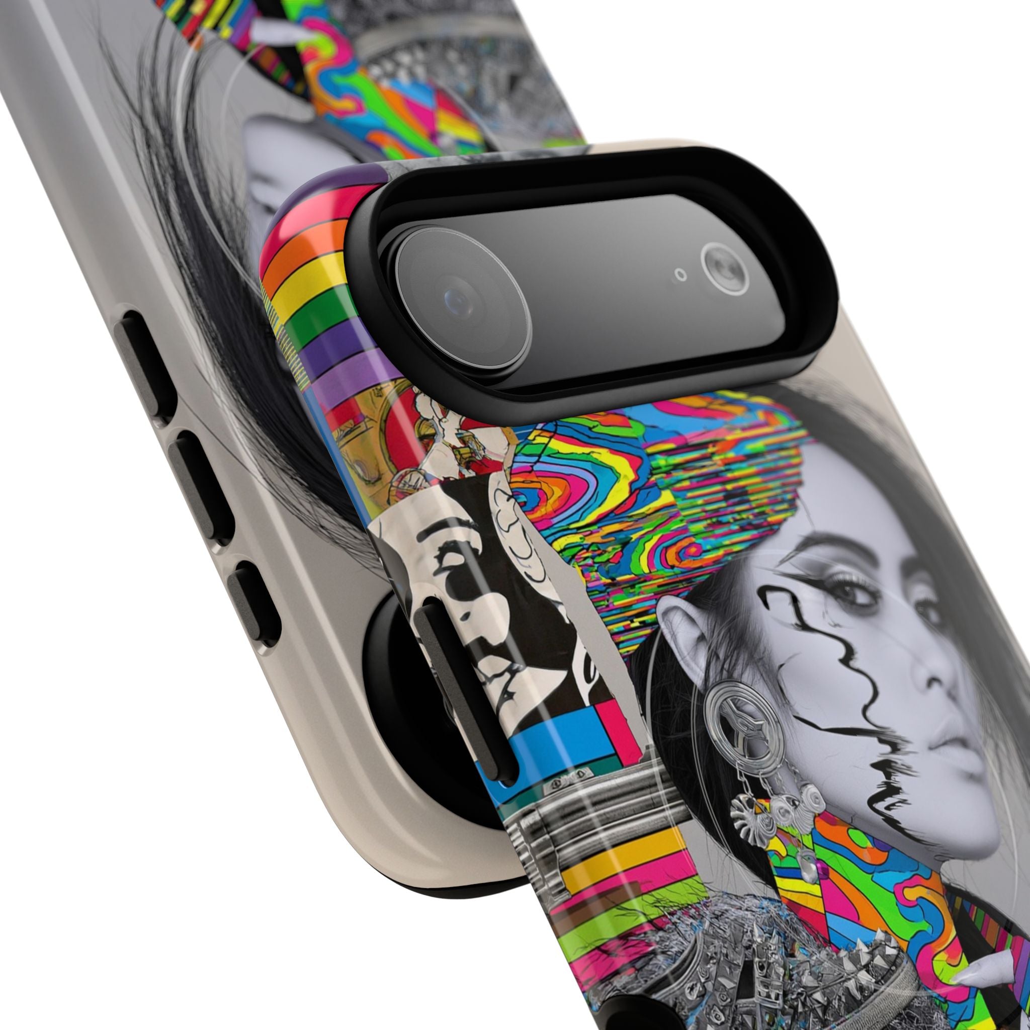 Phone Case - Colorful Glitch Portrait Tough Magnetic Case