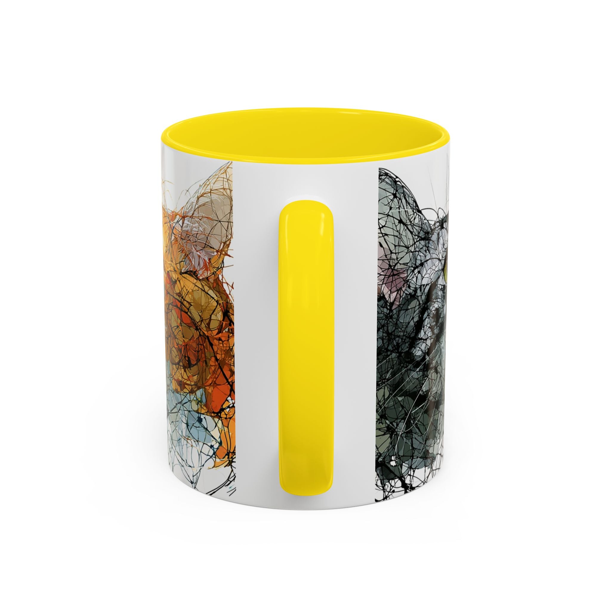 Artistic Orange Tabby Cat Accent Coffee Mug — 11/15oz
