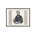 Portrait of Ossip Ivanoff the peasant who saved the Czar's Life. Vintage Newspaper Print Poster with Wooden Frame