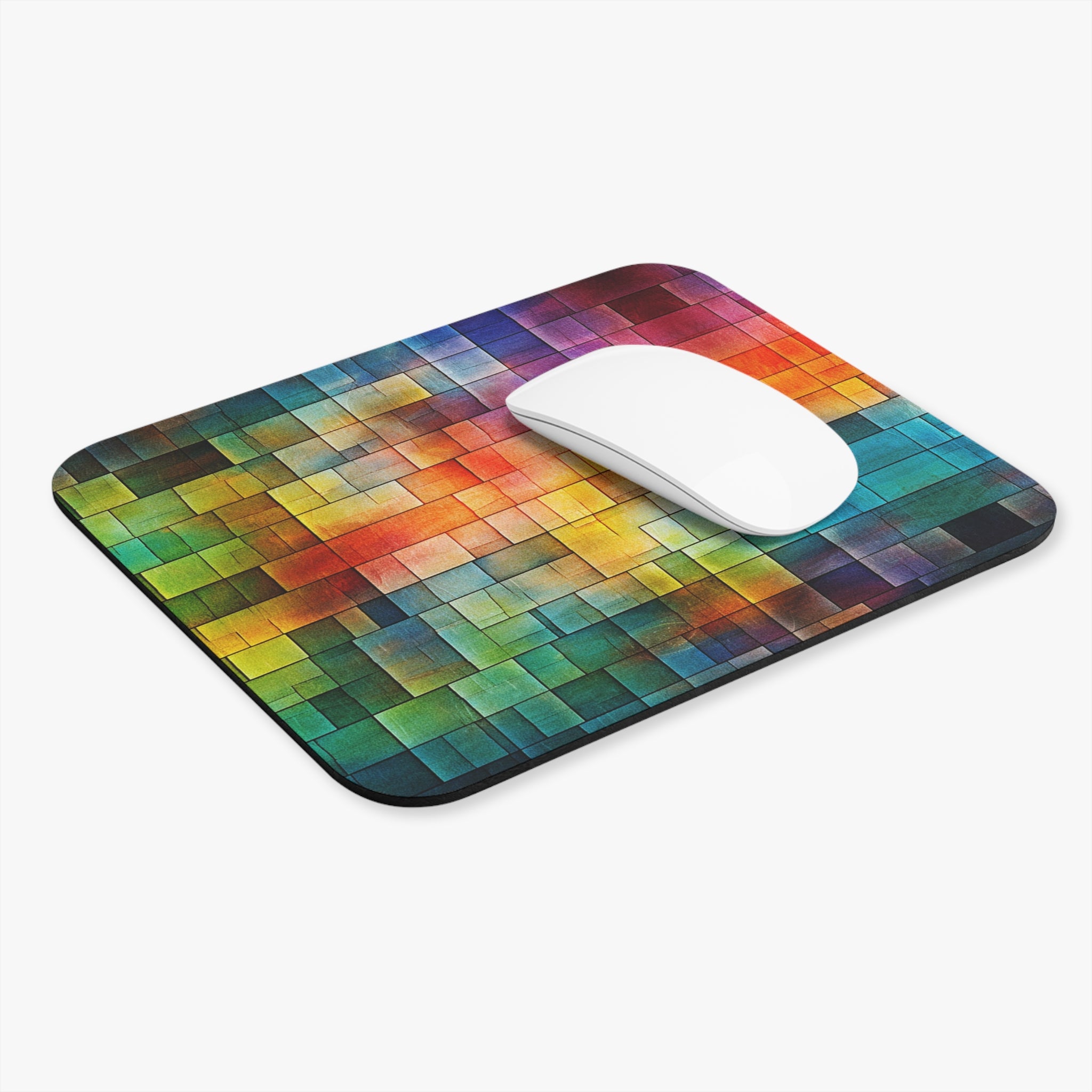 Colorful Mosaic Mouse Pad — Vibrant Geometric Desk Mat for Home & Office
