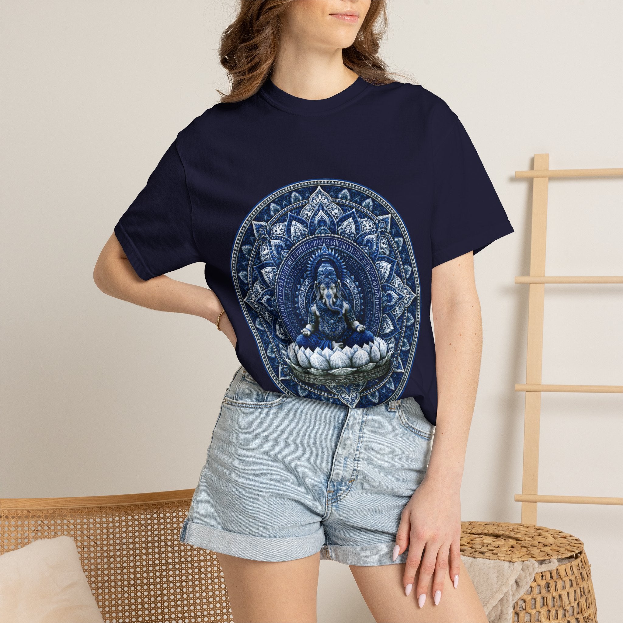 Lotus Mandala T-Shirt — Blue Ganesh Yoga Tee