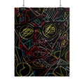 Abstract Neon Line Art Poster – Stylized Sunglasses Face Rolled Art Print