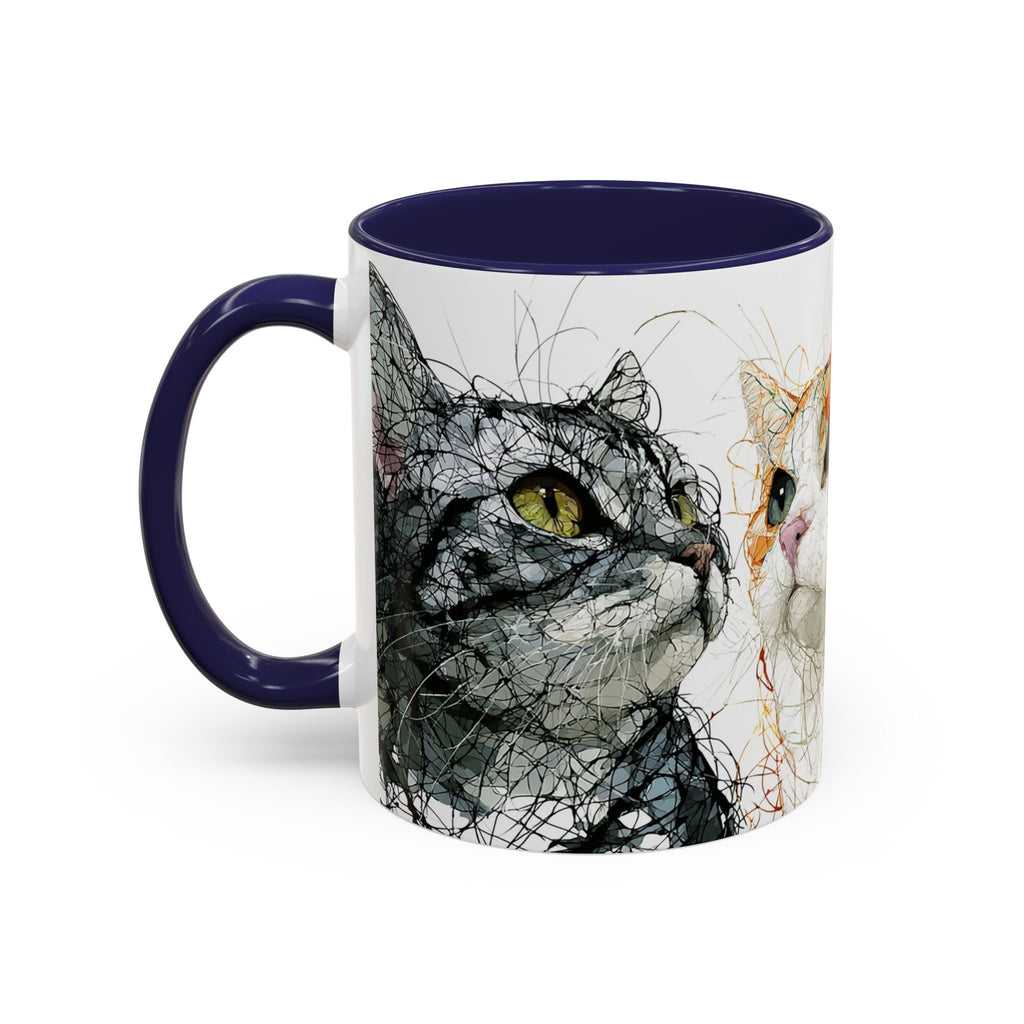 Artistic Orange Tabby Cat Accent Coffee Mug — 11/15oz