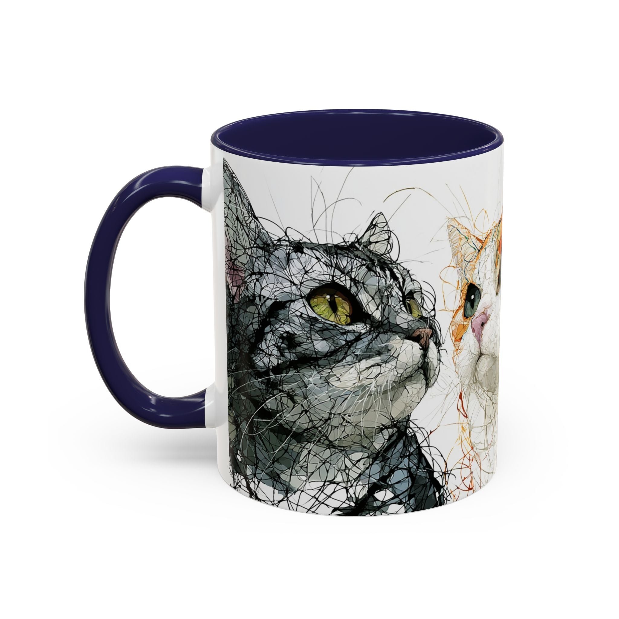 Artistic Orange Tabby Cat Accent Coffee Mug — 11/15oz