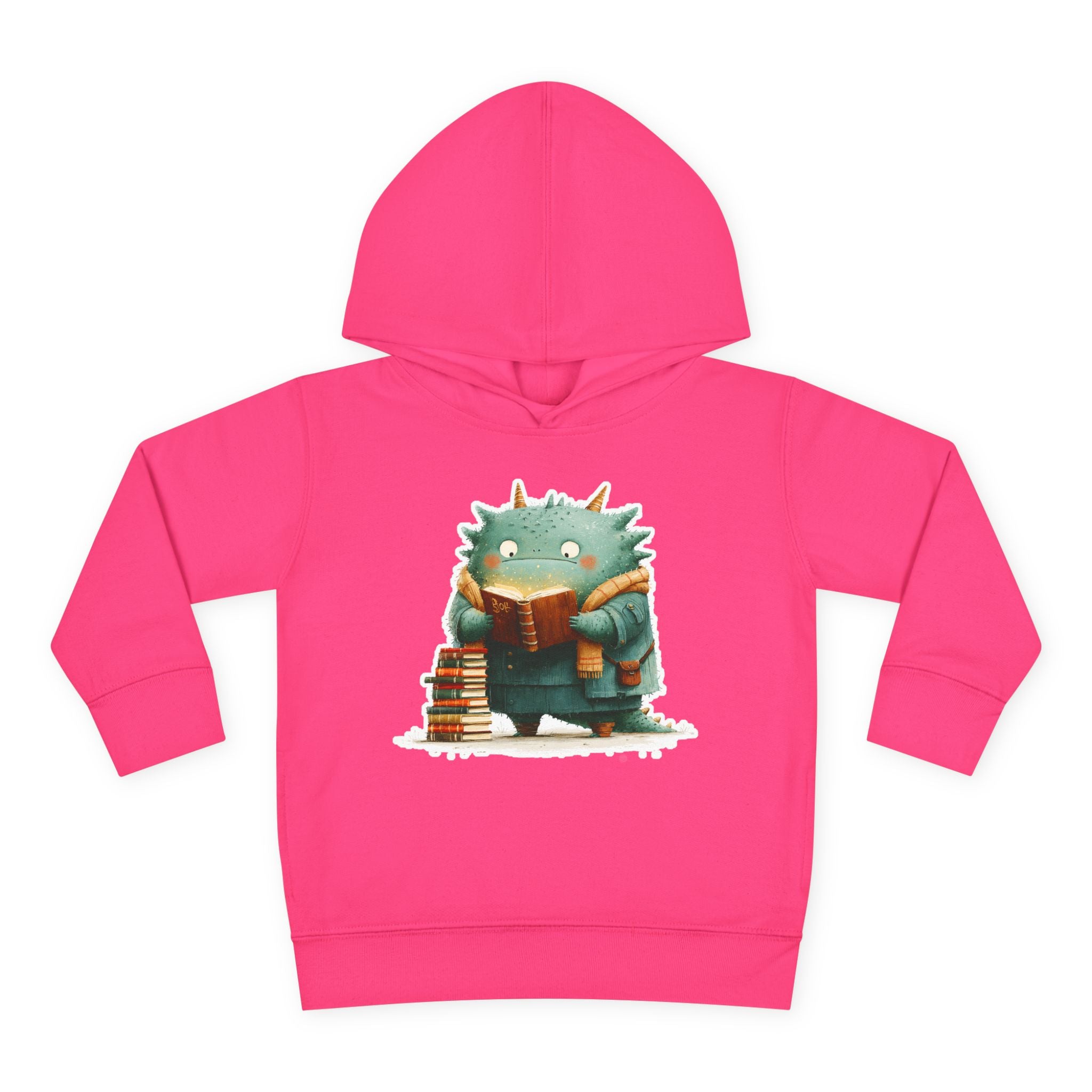 Toddler Hoodie — Cute Reading Monster Graphic Pullover