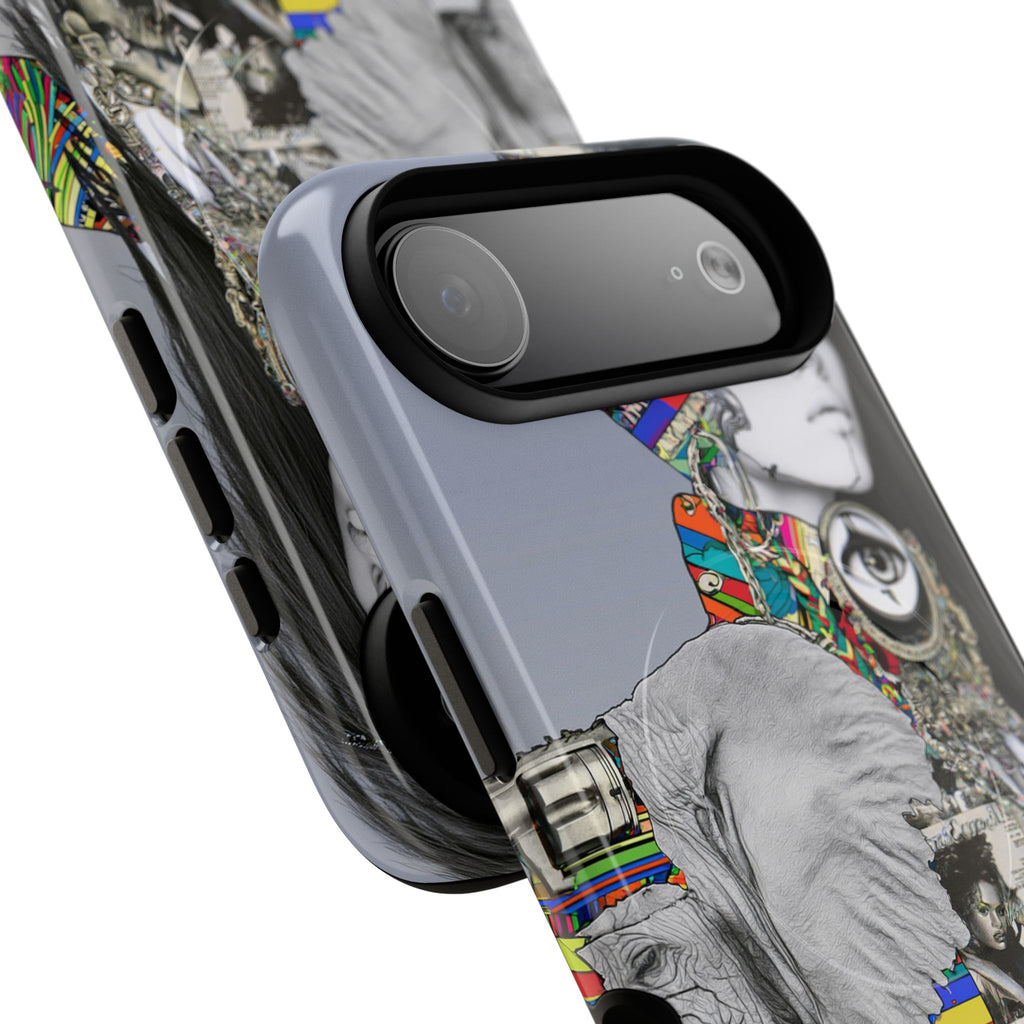 Artistic Elephant Collage Phone Case — Tough Magnetic Protective Cover