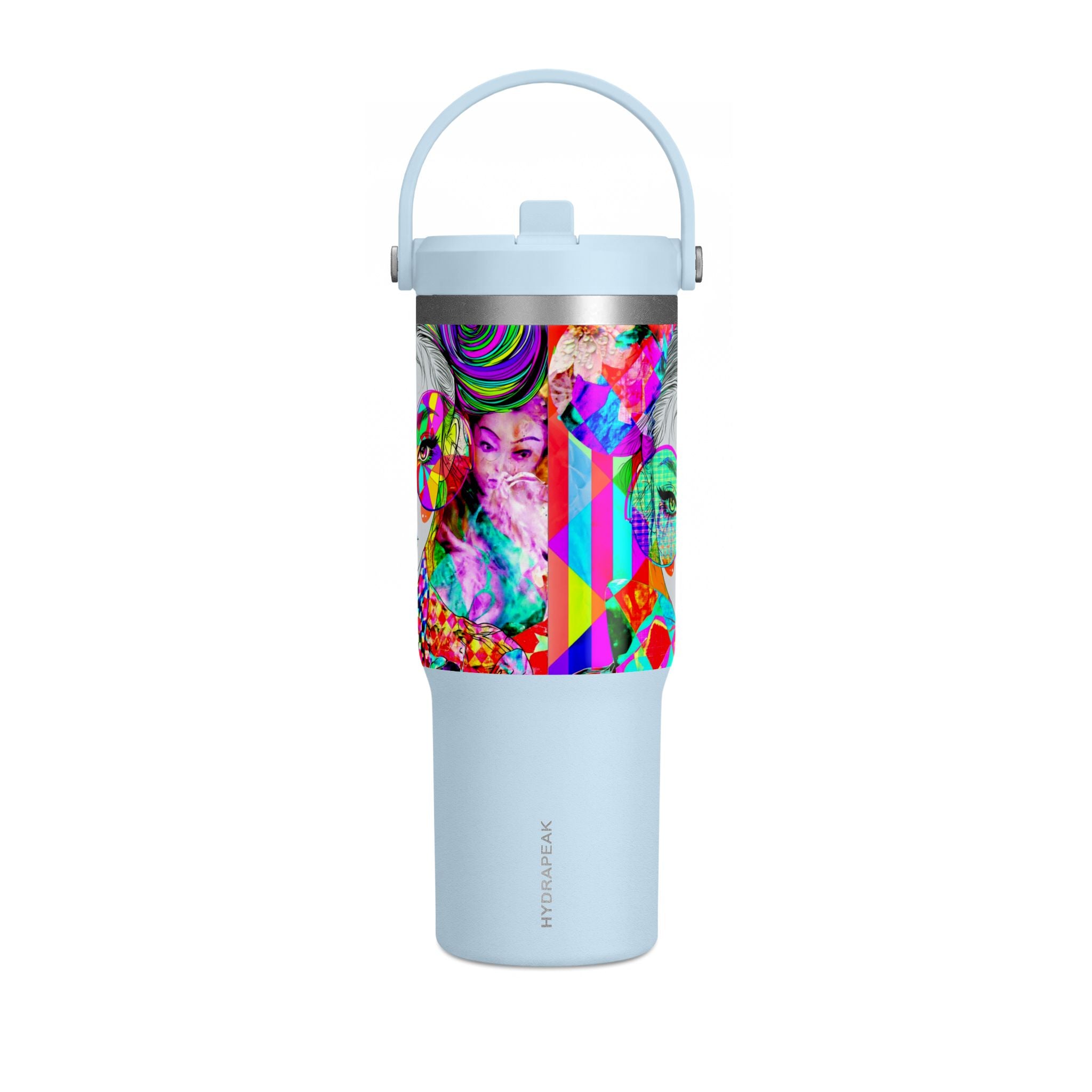Colorful Pop Art Travel Tumbler – 32oz Nomad Insulated Cup with Retro Sunglasses Design