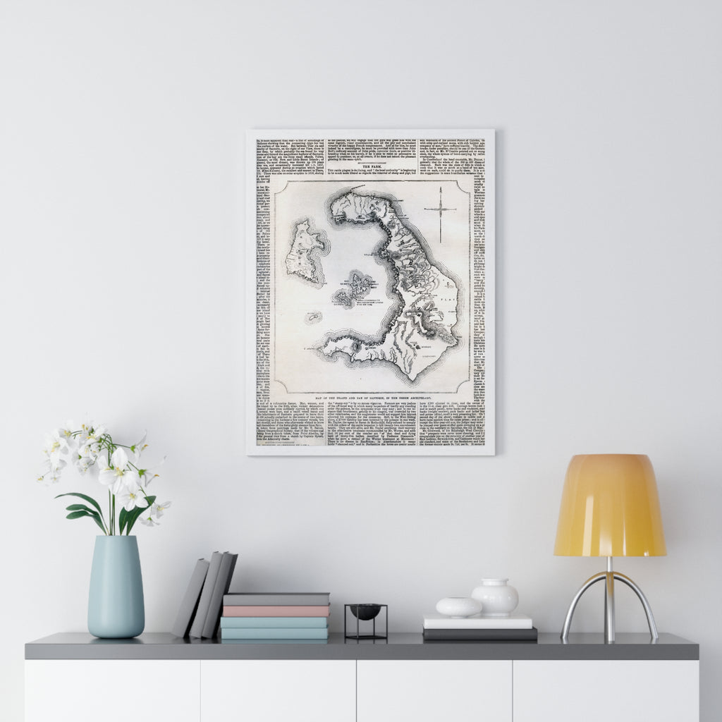 Antique Island Map Poster — Vintage Nautical Wall Art Print