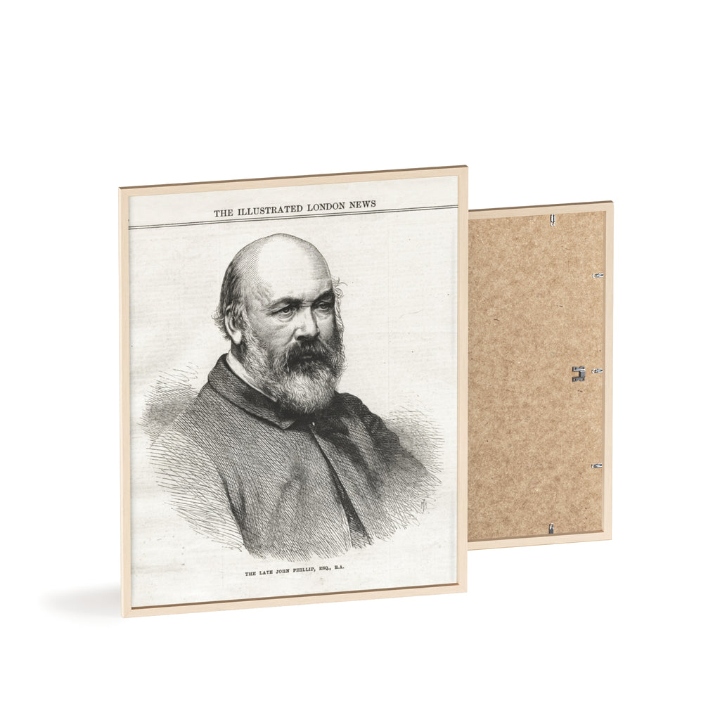 The Late John Phillip, Esq. Framed Vintage Portrait Print — Illustrated London News Gentleman Poster