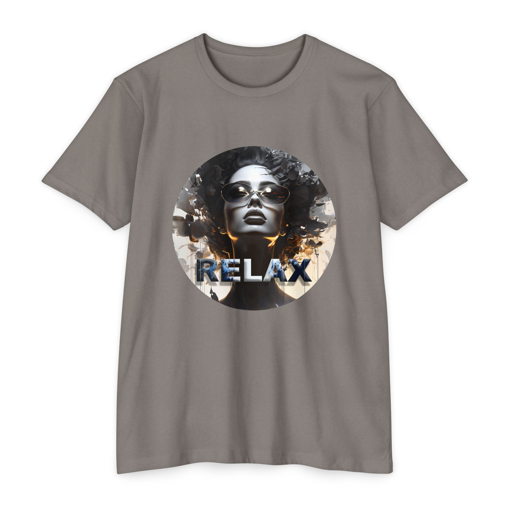 Relax Graphic T-Shirt — Vintage Portrait Tee with 'RELAX' Text