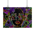 Afrofuturist Neon Portrait Poster