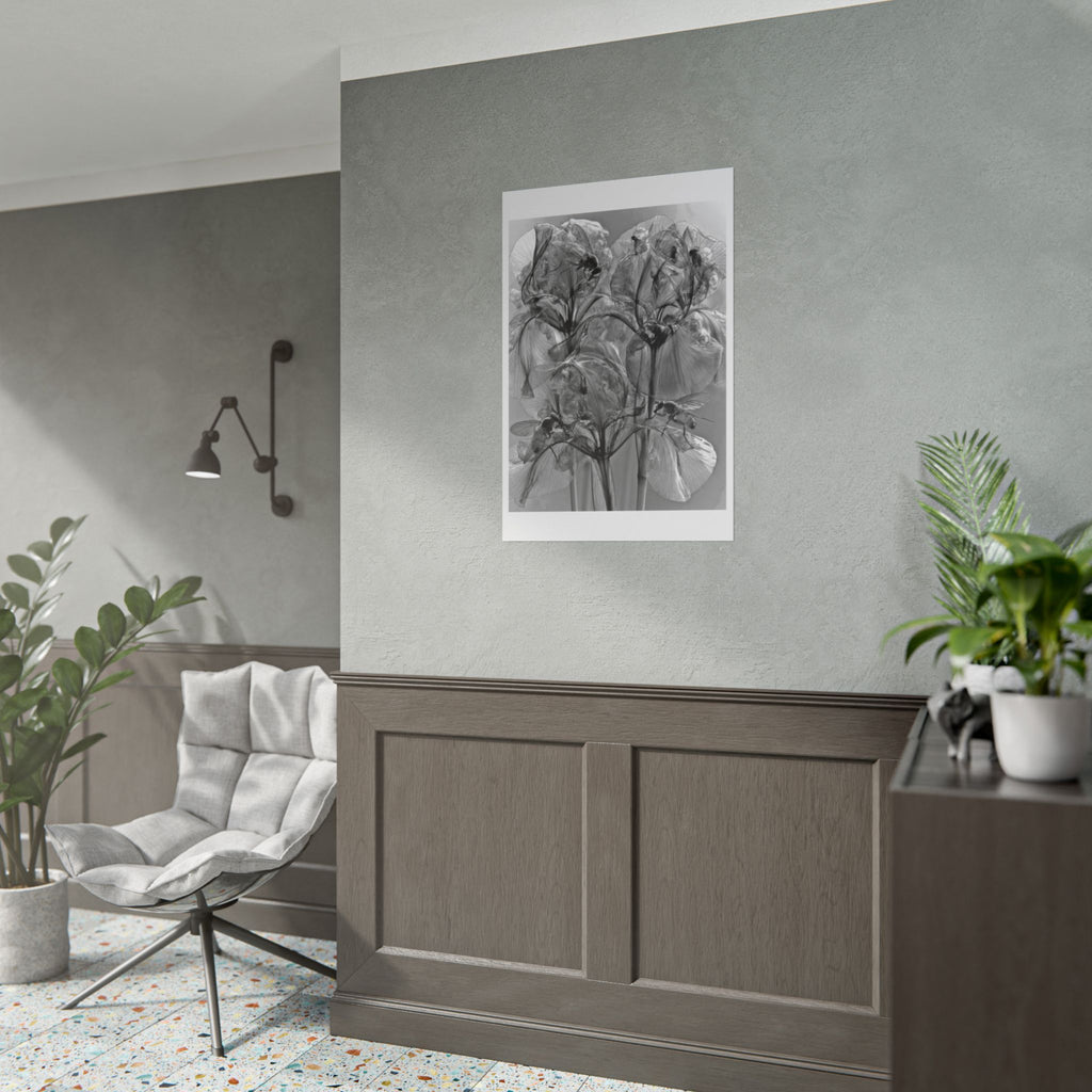 Rolled Poster — Monochrome X-Ray Floral Art Print