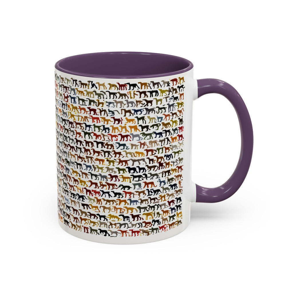 Horse Pattern Accent Coffee Mug — Colorful Mini Horses Design (11/15 oz)
