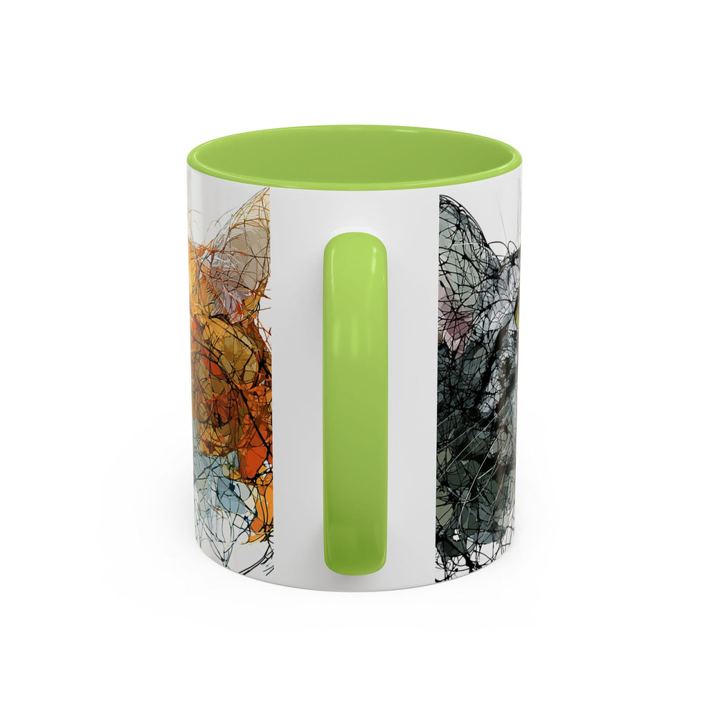 Artistic Orange Tabby Cat Accent Coffee Mug — 11/15oz