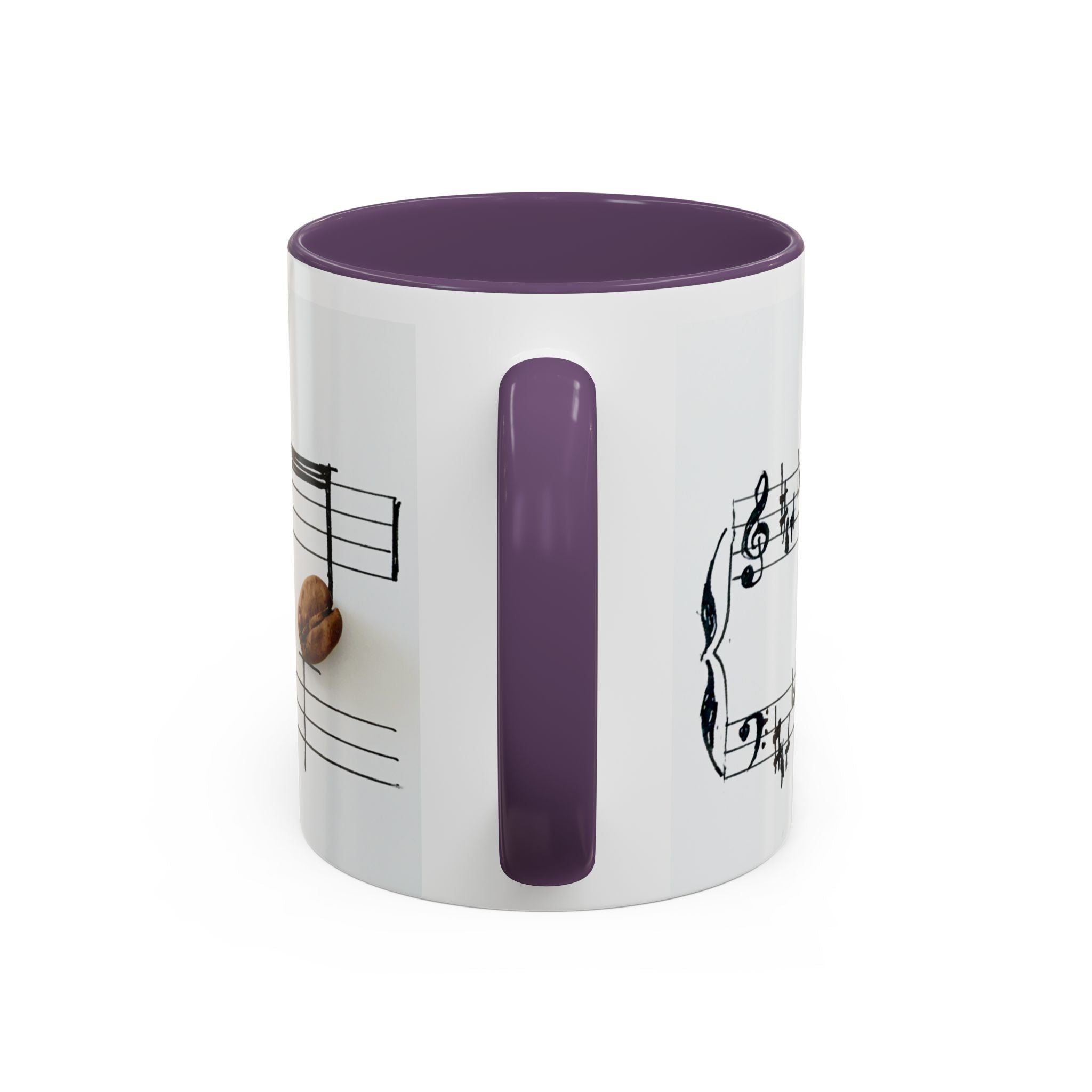 Coffee Lover Music Mug — "Love Coffee" Musical Notes Accent Mug (11/15 oz)