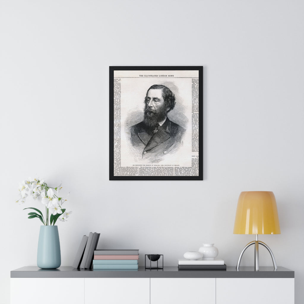 Vintage Illustrated London News Portrait Poster — Victorian Gentleman Framed Print
