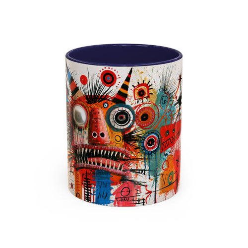 Abstract Monster Art Coffee Mug — Colorful Graffiti-Style Accent Mug (11/15oz)